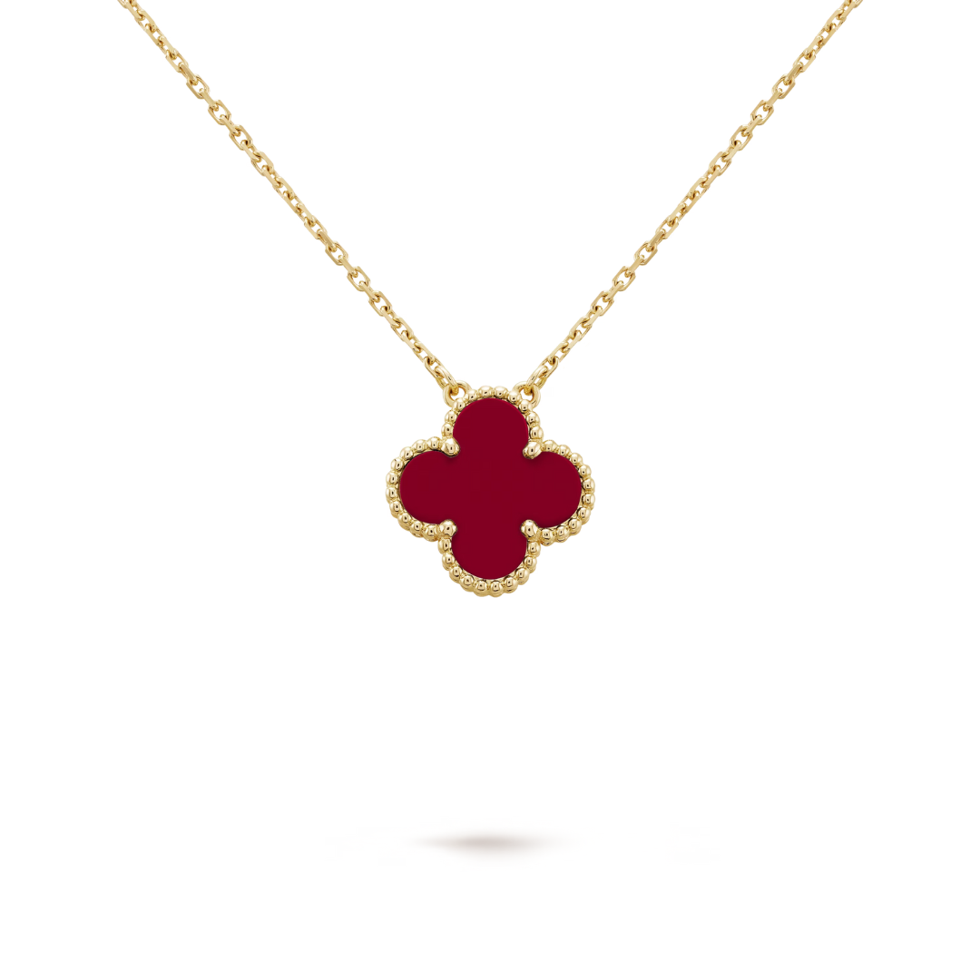 KLEEBLATT HALSKETTE | ROT GOLD
