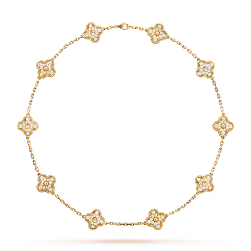 KLEEBLATT DIAMANT HALSKETTE 10 | GOLD