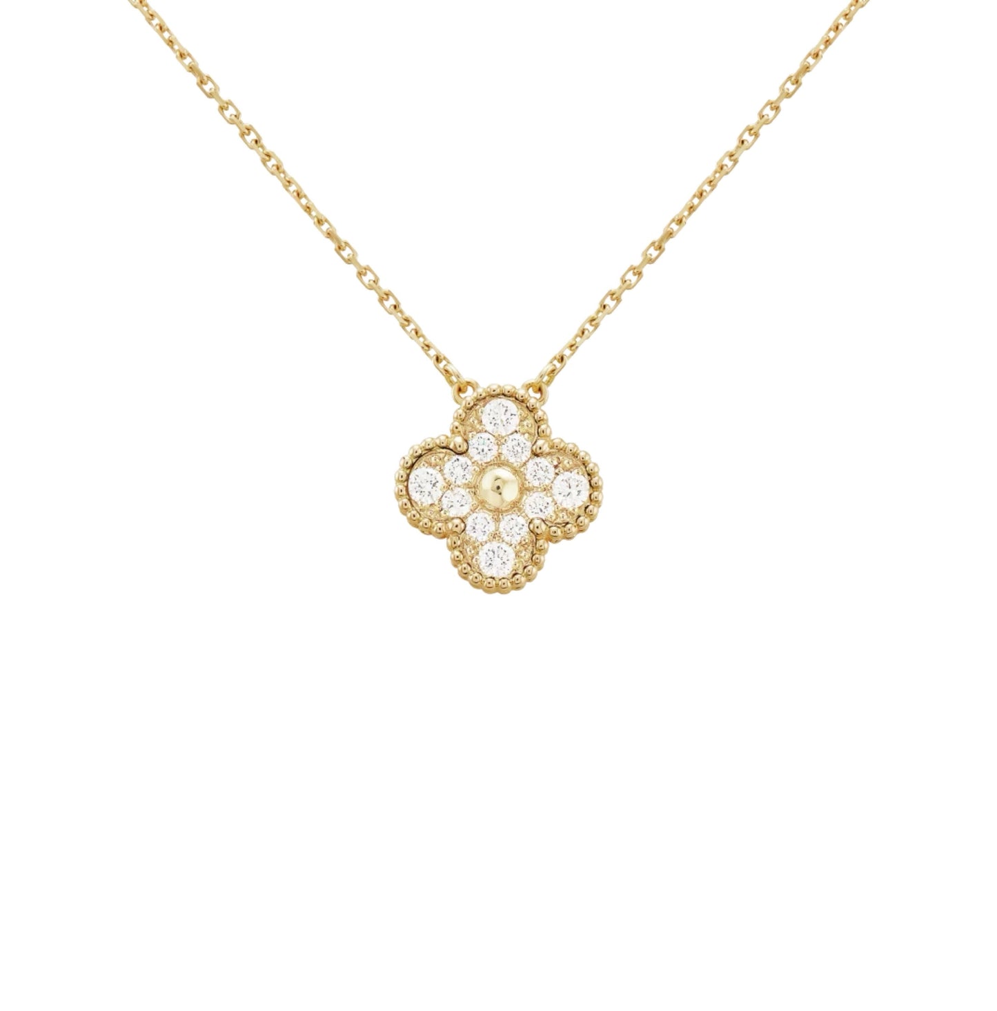 KLEEBLATT DIAMANT HALSKETTE | GOLD