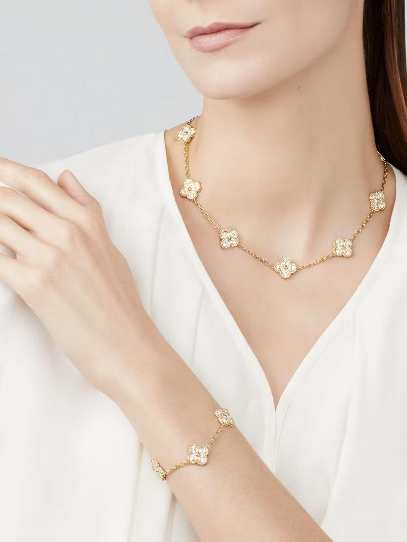 KLEEBLATT DIAMANT HALSKETTE 10 | GOLD