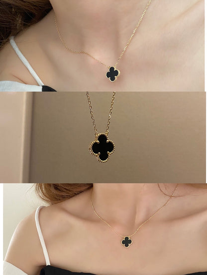 KLEEBLATT HALSKETTE | ONYX
