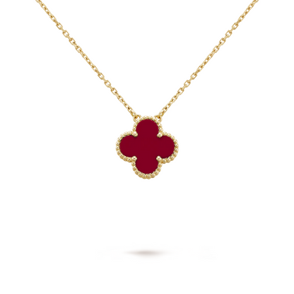 KLEEBLATT HALSKETTE | ROT GOLD