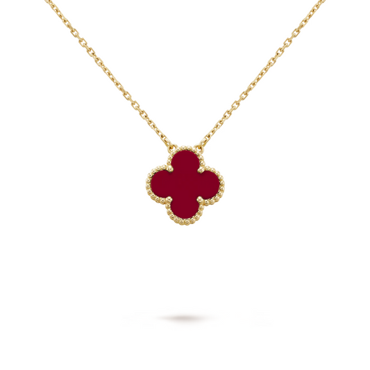 KLEEBLATT HALSKETTE | ROT GOLD