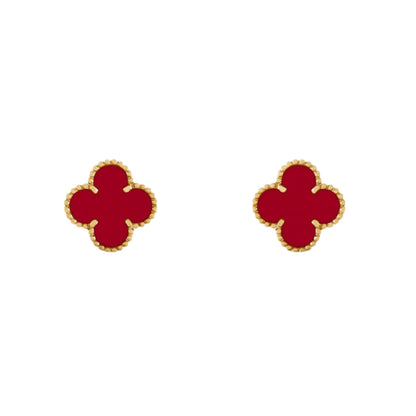 KLEEBLATT OHRRINGE | ROT GOLD