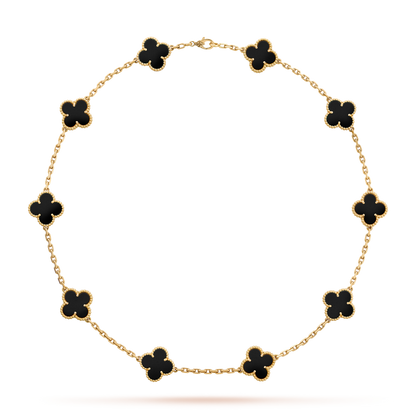 KLEEBLATT HALSKETTE 10 | ONYX