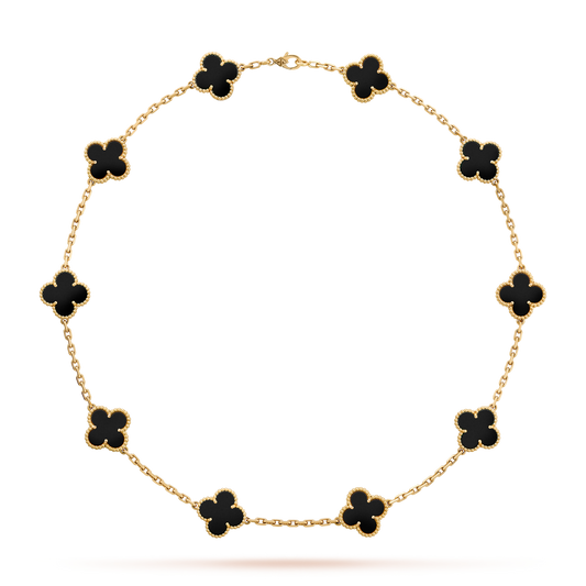 KLEEBLATT HALSKETTE 10 | ONYX