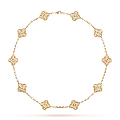 KLEEBLATT DIAMANT HALSKETTE 10 | GOLD