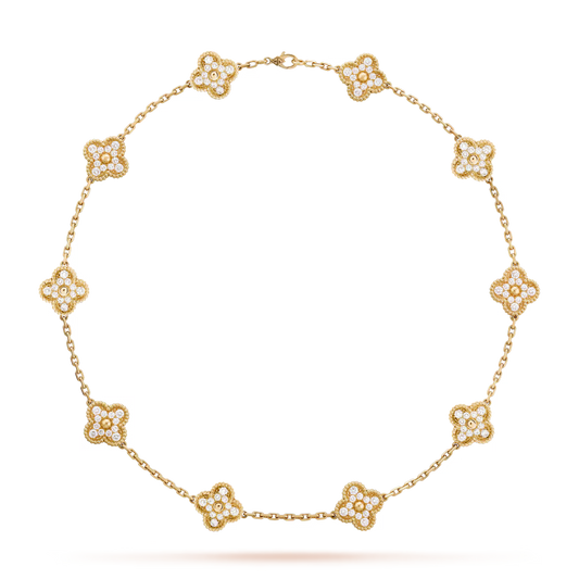 KLEEBLATT DIAMANT HALSKETTE 10 | GOLD