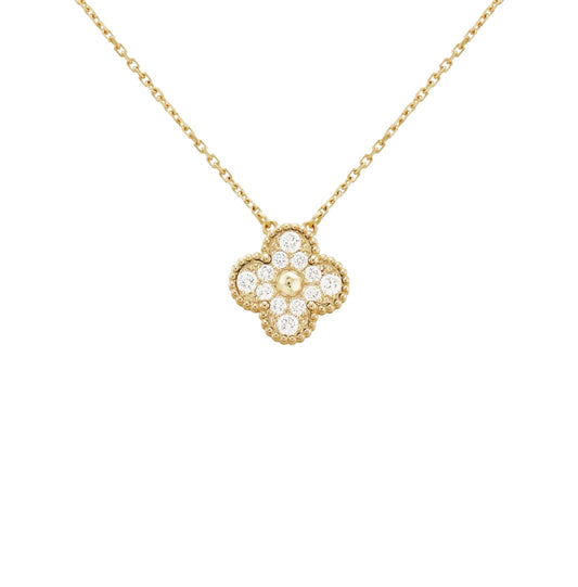 KLEEBLATT DIAMANT HALSKETTE | GOLD