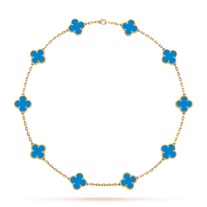 KLEEBLATT HALSKETTE 10 | ROYAL BLAU
