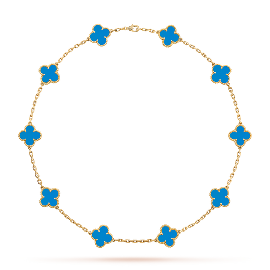 KLEEBLATT HALSKETTE 10 | ROYAL BLAU