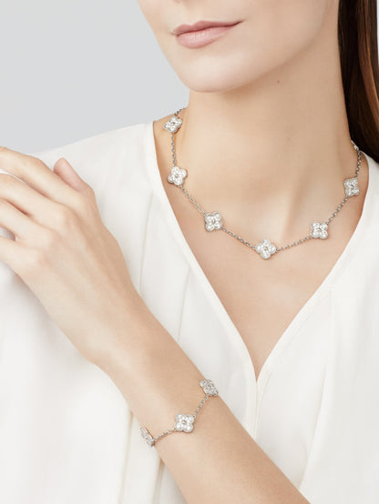 KLEEBLATT DIAMANT HALSKETTE 10 | SILBER