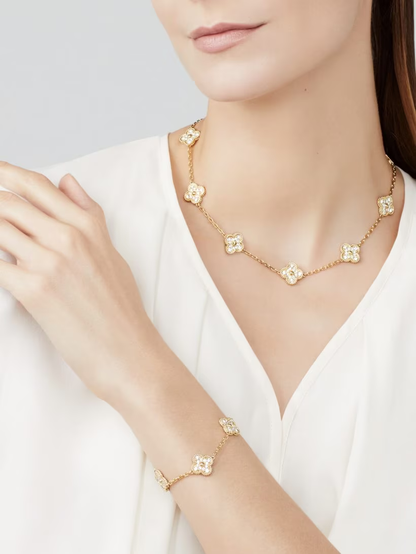 KLEEBLATT DIAMANT HALSKETTE 10 | GOLD
