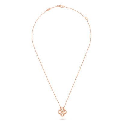 KLEEBLATT DIAMANT HALSKETTE | ROSÉGOLD