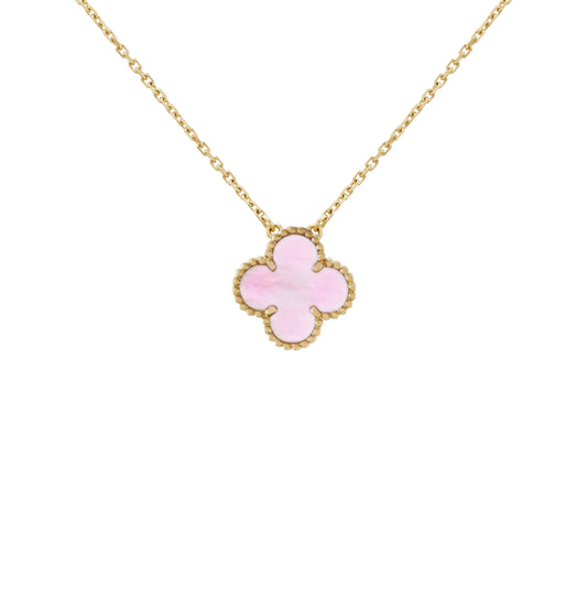 KLEEBLATT HALSKETTE | PINK GOLD
