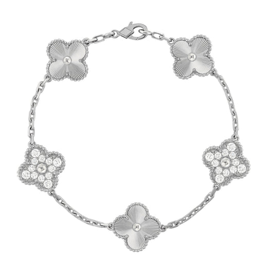 DELUXE KLEEBLATT DIAMANT ARMBAND | SILBER