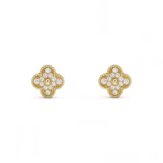 KLEEBLATT DIAMANT OHRRINGE | GOLD