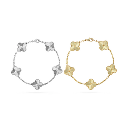 KLEEBLATT ARMBAND SET | GOLD SILBER